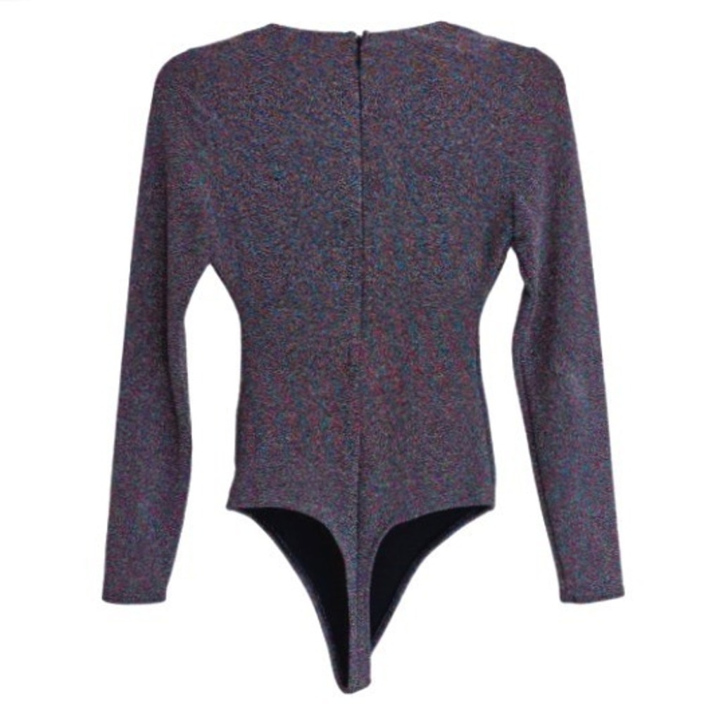 Show Me Your Mumu Metallic Unreal Bodysuit Women Large Rainbow Sparkle Zip EUC - Picture 10 of 12